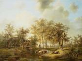 de KLERK Willem Uferlandschaft Mit Rindern Und Hirten Links Ein Gehöft, Eine Allee Im Mittelgrund de KLERK Willem Uferlandschaft Mit Rindern Und Hirten Links Ein Gehöft, Eine Allee Im Mittelgrund