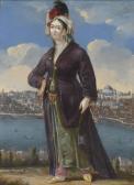 DE LA CHAPPELLE GEORGES A Lady In Greek Dress Before The Golden Horn DE LA CHAPPELLE GEORGES A Lady In Greek Dress Before The Golden Horn
