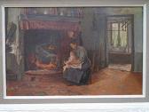 DE LA MONTAGNE Emile Pierre B. Mère Près De La Cheminée DE LA MONTAGNE Emile Pierre B. Mère Près De La Cheminée