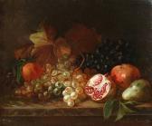 DE LA POMMERAYE E. Nature Morte A La Grenade Et Raisins DE LA POMMERAYE E. Nature Morte A La Grenade Et Raisins