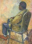 DE LANGE Jannie Seated Male Figure DE LANGE Jannie Seated Male Figure