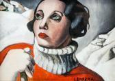 de LEMPICKA Tamara A Portrait Of A Lady In A Red Overcoat de LEMPICKA Tamara A Portrait Of A Lady In A Red Overcoat