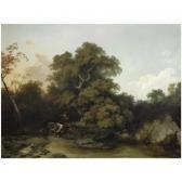 de LOUTHERBOURG Philip Jakob II A Young Maid Watering The Cattle In A Wooded, River Landscape de LOUTHERBOURG Philip Jakob II A Young Maid Watering The Cattle In A Wooded, River Landscape