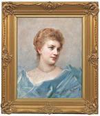 de MADRAZO Y GARRETA Raimundo Bildnis Einer Jungen Dame Mit Perlenkette de MADRAZO Y GARRETA Raimundo Bildnis Einer Jungen Dame Mit Perlenkette