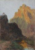 DE MONTHOLON Francois Richard Bergige Landschaft Im Abendrot DE MONTHOLON Francois Richard Bergige Landschaft Im Abendrot