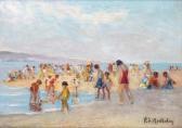 DE MONTHOLON Francois Richard Plage Animée En Méditerranée DE MONTHOLON Francois Richard Plage Animée En Méditerranée