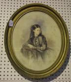 De Nikitina A. Oval Half Length Portrait Of A Young Lady De Nikitina A. Oval Half Length Portrait Of A Young Lady