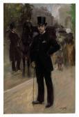 DE NITTIS Giuseppe Portrait Of A Gentleman On A Parisian Boulevard DE NITTIS Giuseppe Portrait Of A Gentleman On A Parisian Boulevard