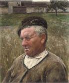 DE SOUZA PINTO Jose Julio A Farmer In A Meadow DE SOUZA PINTO Jose Julio A Farmer In A Meadow