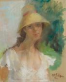 DE TOMBAY Ellen Retrato De Chica Con Sombrero DE TOMBAY Ellen Retrato De Chica Con Sombrero