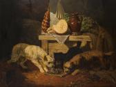 de VOS Vincent Dogs Playing With Mice With A Still Life In Background de VOS Vincent Dogs Playing With Mice With A Still Life In Background