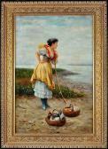 DE VRIES A Young Woman With Two Baskets DE VRIES A Young Woman With Two Baskets