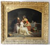 de WILDE August Moeder Met Kind Met Oude Man In Een Interieur de WILDE August Moeder Met Kind Met Oude Man In Een Interieur