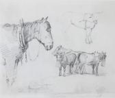 de WINT Peter Study Of Cart Horses de WINT Peter Study Of Cart Horses