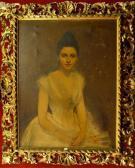 DEBEURGUE Ida Portrait De Jeune Fille À L'oiseau DEBEURGUE Ida Portrait De Jeune Fille À L'oiseau