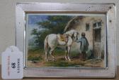 debruycher Man And Horse At The Door Of A Thatched Cottage debruycher Man And Horse At The Door Of A Thatched Cottage