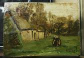 DECKER C. Landscape With A Group Of People In Conversation DECKER C. Landscape With A Group Of People In Conversation