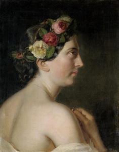 Georg Decker - Profilbild Einer Jungen Frau Mit Blumen Im Haar