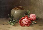 DECKERS Jos Still Life With Roses And Vase DECKERS Jos Still Life With Roses And Vase