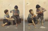 DEL TORRE Giulio Boys Peeling Oranges; And Boys Playing Cards DEL TORRE Giulio Boys Peeling Oranges; And Boys Playing Cards