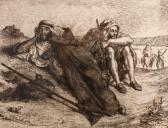 DELACROIX Eugene Rastende Araber Karge Wüstenlandschaft DELACROIX Eugene Rastende Araber Karge Wüstenlandschaft