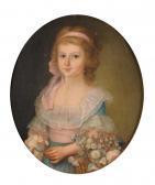 DELAHAYE B. Ritratto Di Bimba Con Cesto Di Fiori DELAHAYE B. Ritratto Di Bimba Con Cesto Di Fiori