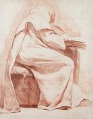 DELAHAYE Charles François A Monk Seated At A Table Writing DELAHAYE Charles François A Monk Seated At A Table Writing