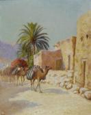 DELAHOGUE Alexis-Auguste Caravan At The Edge Of An Oasis DELAHOGUE Alexis-Auguste Caravan At The Edge Of An Oasis