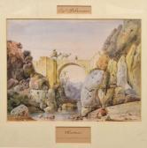 DELAMARRE Captain Adolphe Alphonse Camels Crossing An Aquaduct At Alcantara DELAMARRE Captain Adolphe Alphonse Camels Crossing An Aquaduct At Alcantara