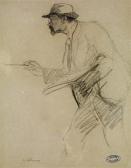 delannoy aristide Portrait De Maximilien Luce De Profil Le Pinceau À La Main delannoy aristide Portrait De Maximilien Luce De Profil Le Pinceau À La Main