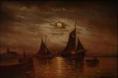 DELAPIEUX Navires Au Clair De Lune DELAPIEUX Navires Au Clair De Lune