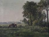 DELDERENNE Leon Landschap Met Koe Aan Het Water DELDERENNE Leon Landschap Met Koe Aan Het Water