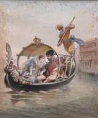 DELL'ACQUA César Verliefd Paar In Een Gondel Te Venetië DELL'ACQUA César Verliefd Paar In Een Gondel Te Venetië