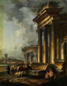 DEMACHY Pierre-Antoine Römische Tempelruinen Mit Figurenstaffage DEMACHY Pierre-Antoine Römische Tempelruinen Mit Figurenstaffage
