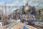 DEMENKO Anatoliy A Locomotive Arriving At The Platform DEMENKO Anatoliy A Locomotive Arriving At The Platform