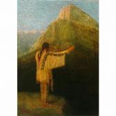 DEMING Edwin Willard Indian At The Edge Of A Canyon DEMING Edwin Willard Indian At The Edge Of A Canyon