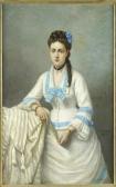 DEMORY Charles Théophile Portrait De Femme À L'éventail DEMORY Charles Théophile Portrait De Femme À L'éventail