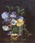 DENHOLM J.C. Still Life Study Of Pansies In A Glass Vase DENHOLM J.C. Still Life Study Of Pansies In A Glass Vase