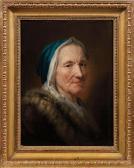 DENNER Balthasar Brustportrait Eineralten Dame Im Pelzmantel DENNER Balthasar Brustportrait Eineralten Dame Im Pelzmantel