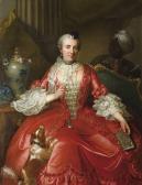 DESCOURS Michel Hubert Portrait De Marie-jacqueline Descours Dans Son Intérieur DESCOURS Michel Hubert Portrait De Marie-jacqueline Descours Dans Son Intérieur