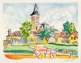 DESNOYER Francois O.t. (dorf Mit Kirche - Strandszene) DESNOYER Francois O.t. (dorf Mit Kirche - Strandszene)