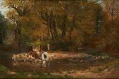 DESVARREUX-LARPENTEUR James Troupeau S'abreuvant À La Rivière DESVARREUX-LARPENTEUR James Troupeau S'abreuvant À La Rivière