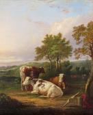 DESVIGNES Herbert Clayton A Milkmaid And Cattle In A Landscape DESVIGNES Herbert Clayton A Milkmaid And Cattle In A Landscape