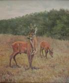DETHLOFF Hans Peter Rehe Auf Abgeerntetem Feld DETHLOFF Hans Peter Rehe Auf Abgeerntetem Feld