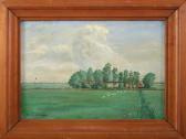 DETTMANN Hans E. Bauerngehöft Mit Gänsen Auf Der Weide DETTMANN Hans E. Bauerngehöft Mit Gänsen Auf Der Weide