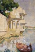 DEUSAKAR G.D. Corner Of The Summer Palace, Udaipur From The River DEUSAKAR G.D. Corner Of The Summer Palace, Udaipur From The River