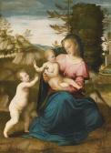 DI LORENZO LARCIANI Giovanni The Madonna And Child In A Landscape With The Infant Saint John The Baptist DI LORENZO LARCIANI Giovanni The Madonna And Child In A Landscape With The Infant Saint John The Baptist