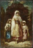 DIAZ DE LA PENA Narcisse Virgile Mother With Two Girls DIAZ DE LA PENA Narcisse Virgile Mother With Two Girls