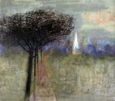 DICKEY Edward M. O'Rourke Trees With Town Beyond DICKEY Edward M. O'Rourke Trees With Town Beyond