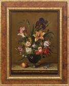 DILLMANN Hilmar Blumenstrauß Mit Pfirsich Und Libelle DILLMANN Hilmar Blumenstrauß Mit Pfirsich Und Libelle